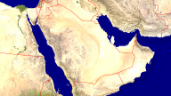 Saudi-Arabien Satellit + Grenzen 1920x1080